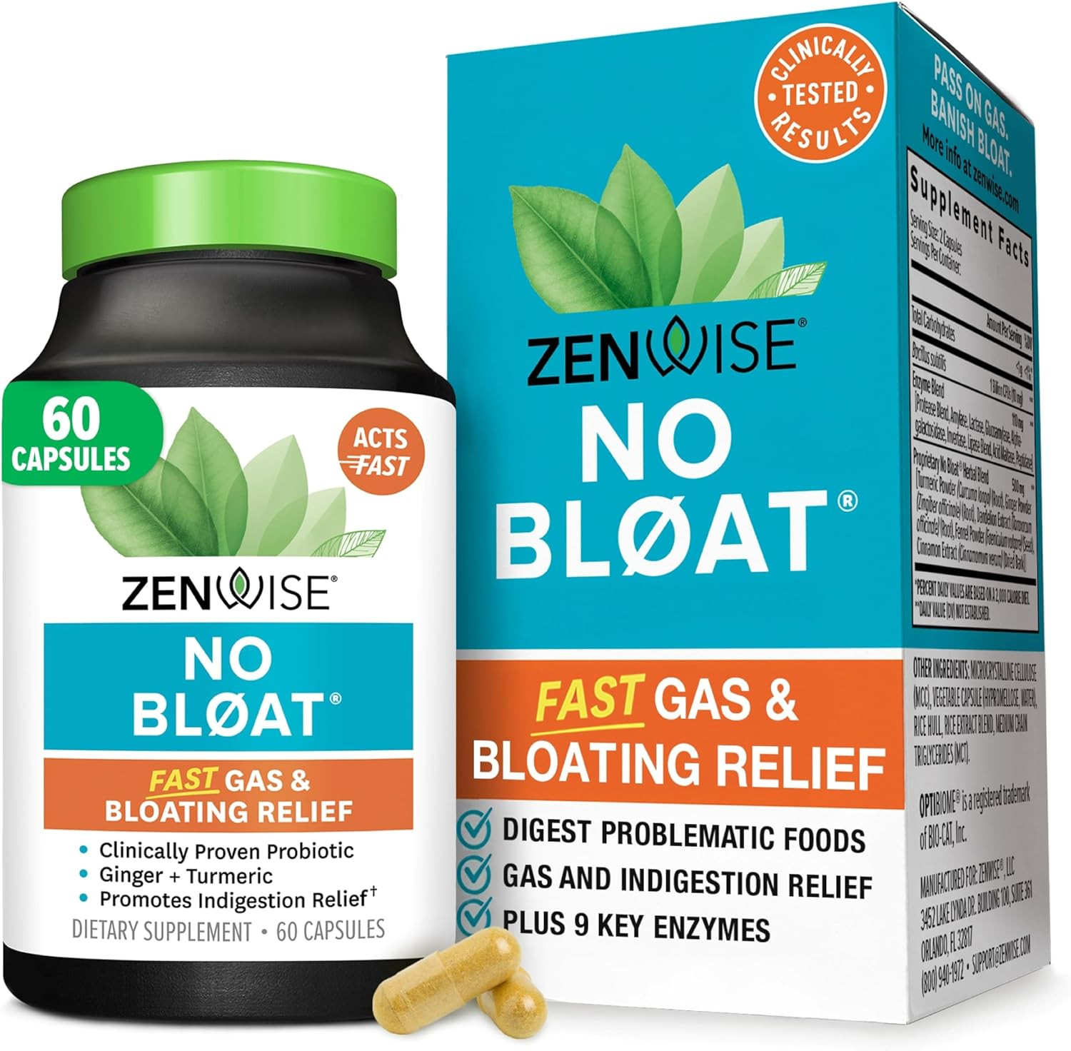 No Bloat Digestive Enzymes for Gut Health, Gas & Bloating Relief – Multi Enzymes