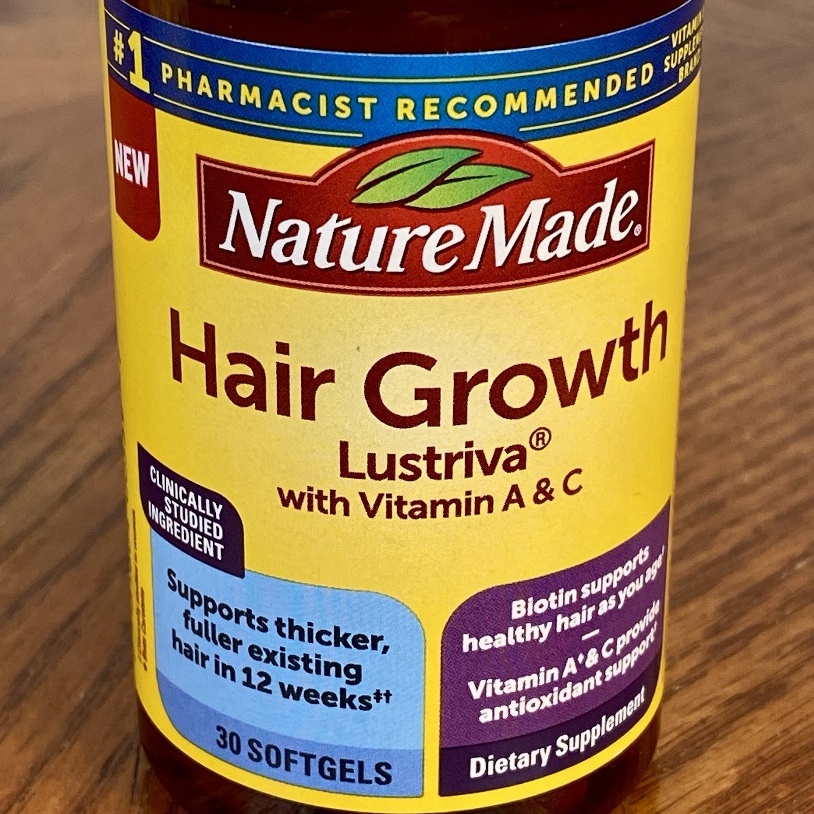 Lot of 2 ~ Nature Made ~ Hair Growth Lustriva ~ 30 Softgels ~ Exp 10/2026