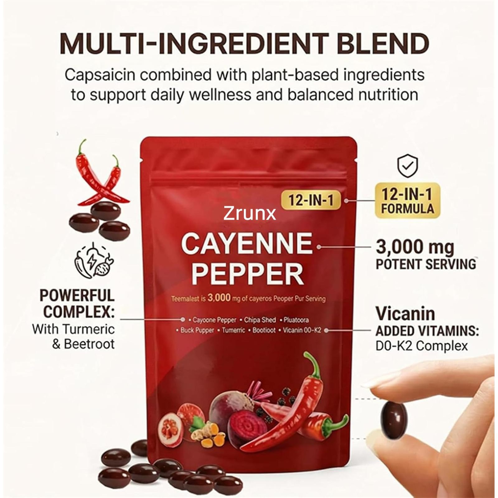 Cayenne Pepper Softgels – 240 Count, Boosts Everyday Energy & Vitality