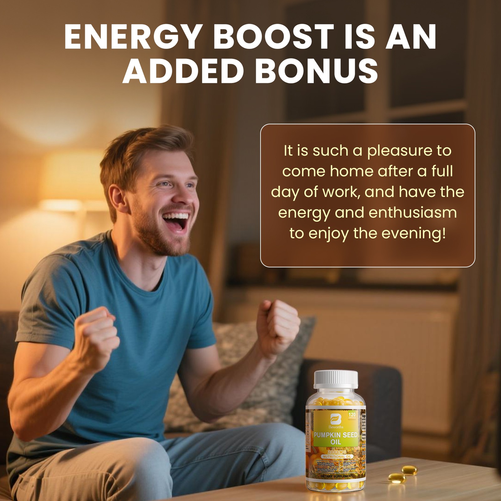 1/2/4 Bottles Pumpkin Seed Oil Capsules 2000mg Nutrional Oil, Brain Boost
