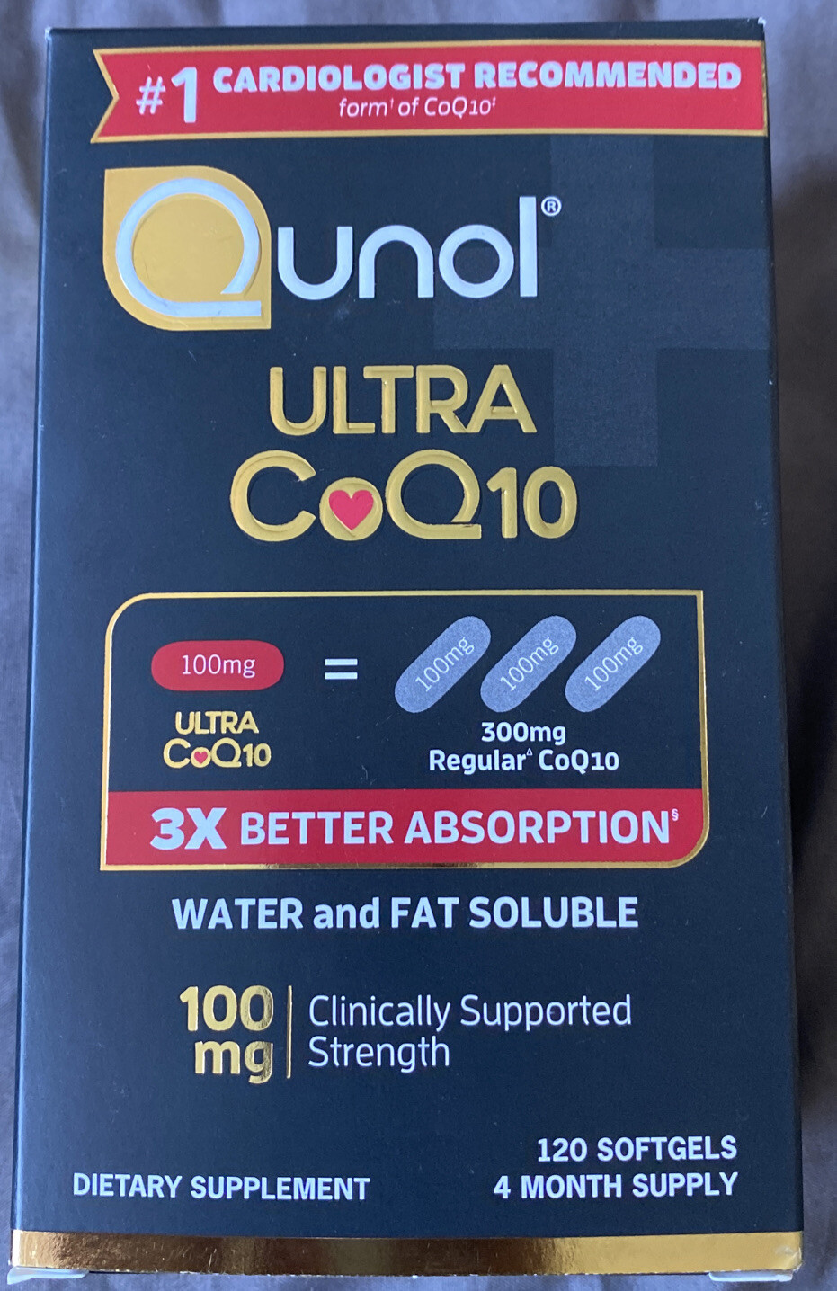 Qunol Ultra CoQ10 100 mg Supplement 3x Better Absorption 120 Exp 08/2026