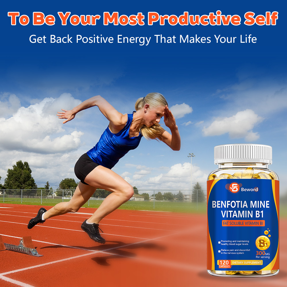 300mg Benfotiamine Capsules Fat Soluble Thiamine Vitamin B1 NON-GMO,Gluten Free