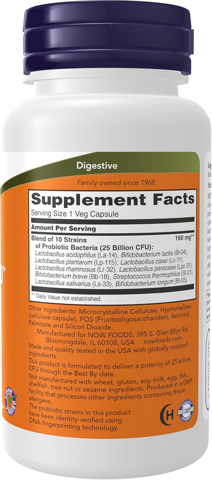 NOW Foods Supplements, Probiotic-10™, 25 Billion, with 10 Probiotic Strains, Dai