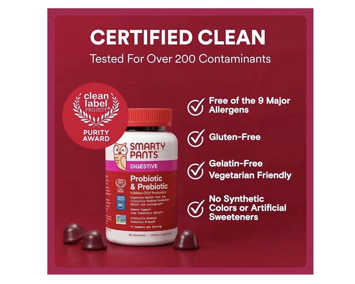 Delicious Grape Probiotic & Prebiotic Gummies – 6 Billion CFU Digestive Health!