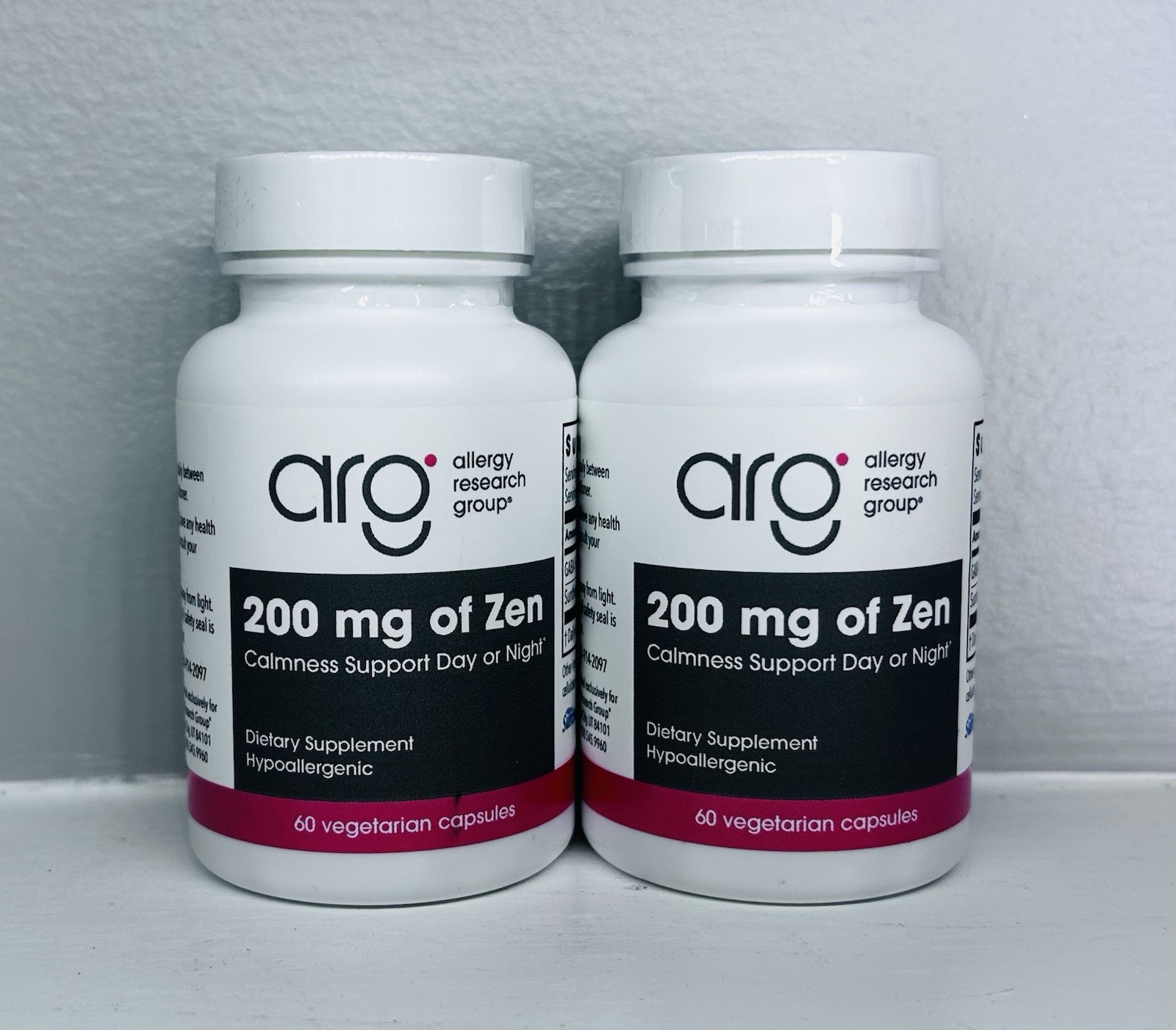 2 X Allergy Research Group 200 mg of Zen GABA LTheanine Supplement Natural-