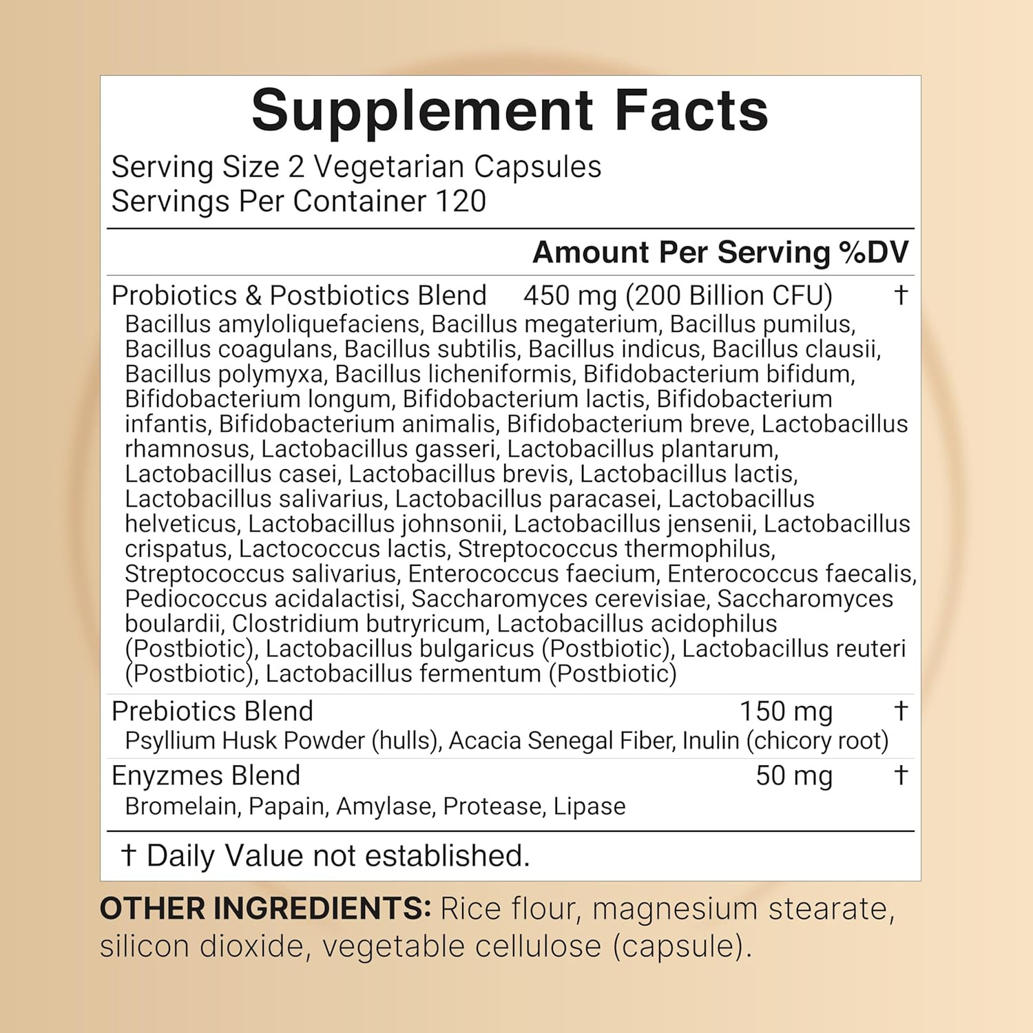 Naturebell Probiotic 200 Billion CFU – 40 Strains per Serving | 240 Veggie Capsu
