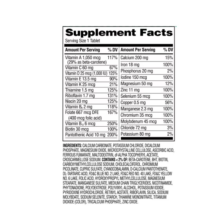 Equate Complete Multivitamin/Multimineral Supplement Tablets,Adults, 200Count,2P