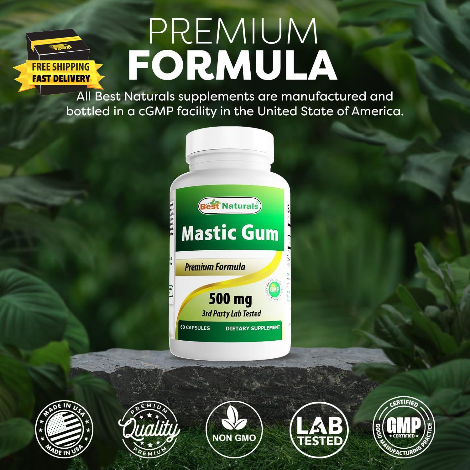 Mastic Gum 500 Mg 60 Capsules ⭐️⭐️⭐️⭐️⭐️