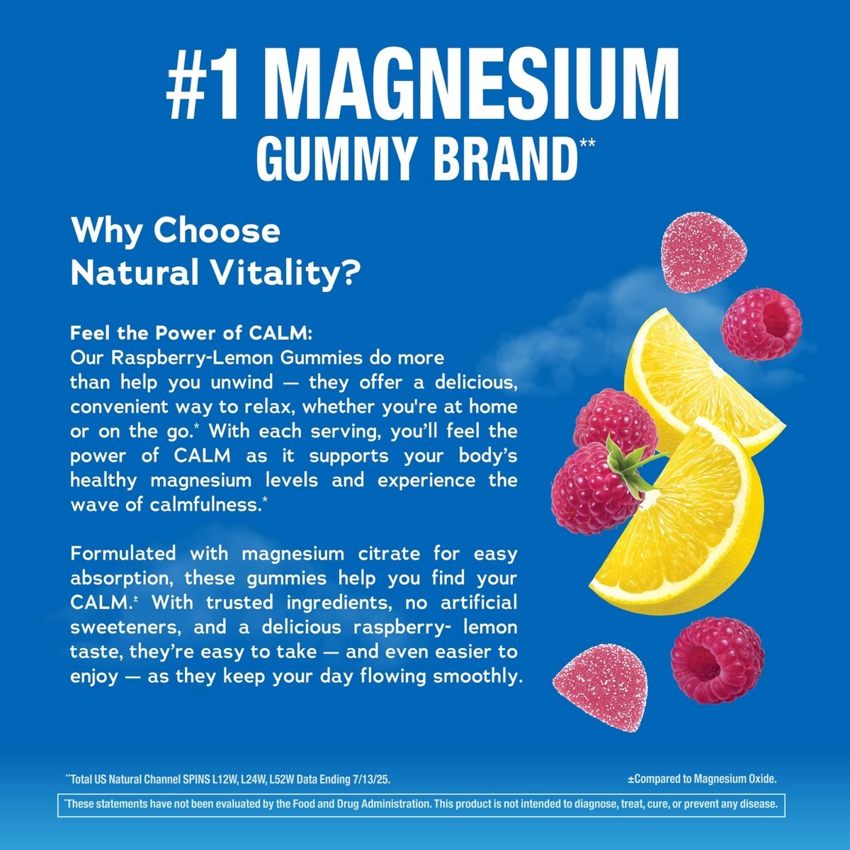 Vitality Vegan Calm Gummies for Stress – Raspberry Lemon – 60ct