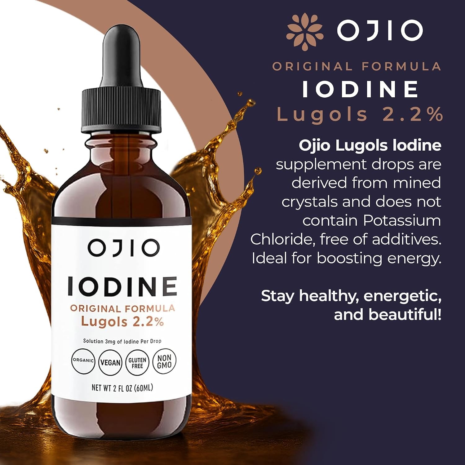 High Potency Lugols Iodine Solution 2% 2 Fl Oz Liquid Oral Iodine Drops