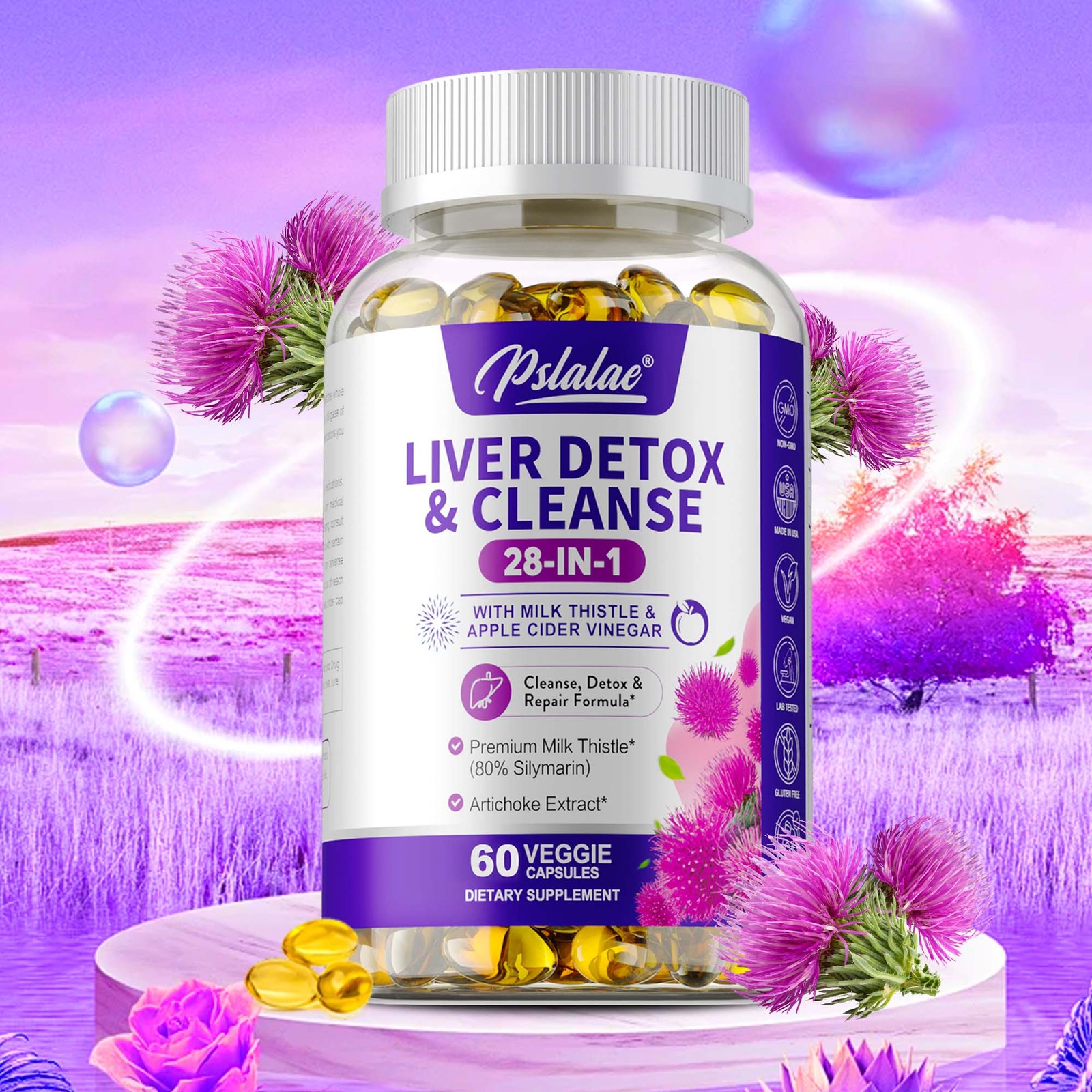 28-In-1 Liver Detox & Cleanse – Liver Support Supplements – with Milk Thistle