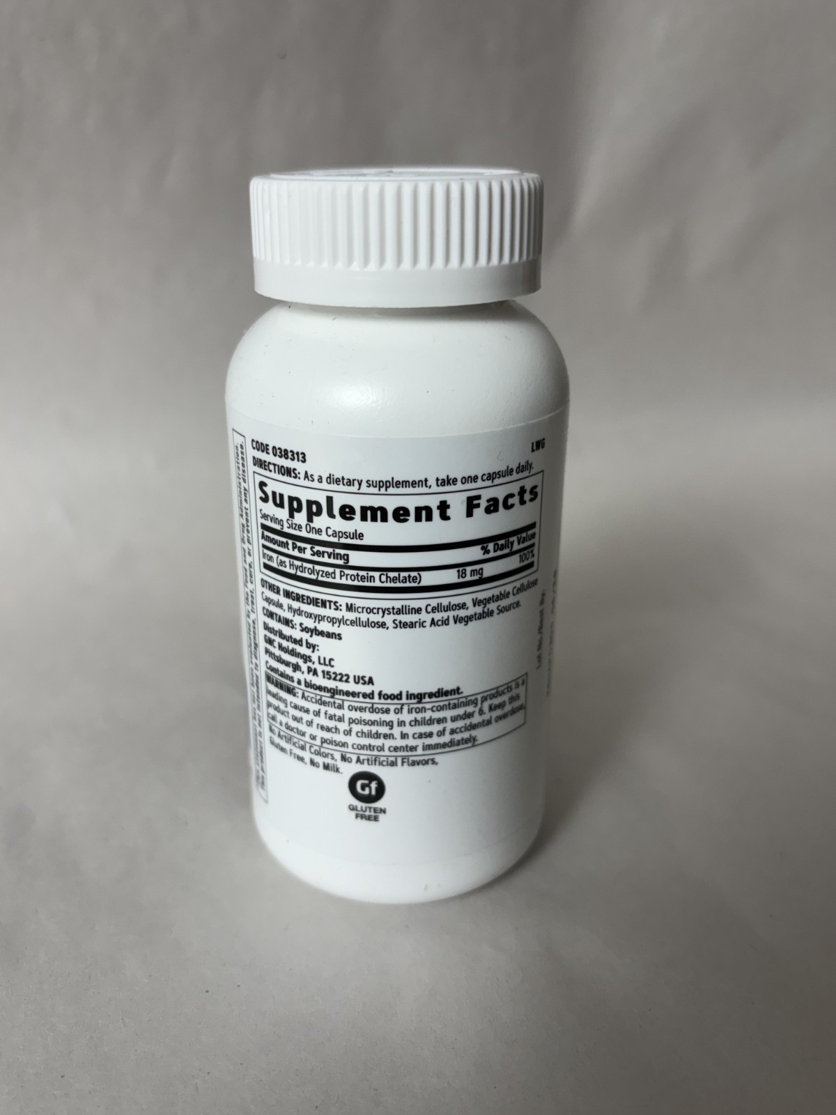 GNC Gentlesorb Iron Highly Absorbable 18mg 90 Vegetarian Capsules(EXP:06/2028)