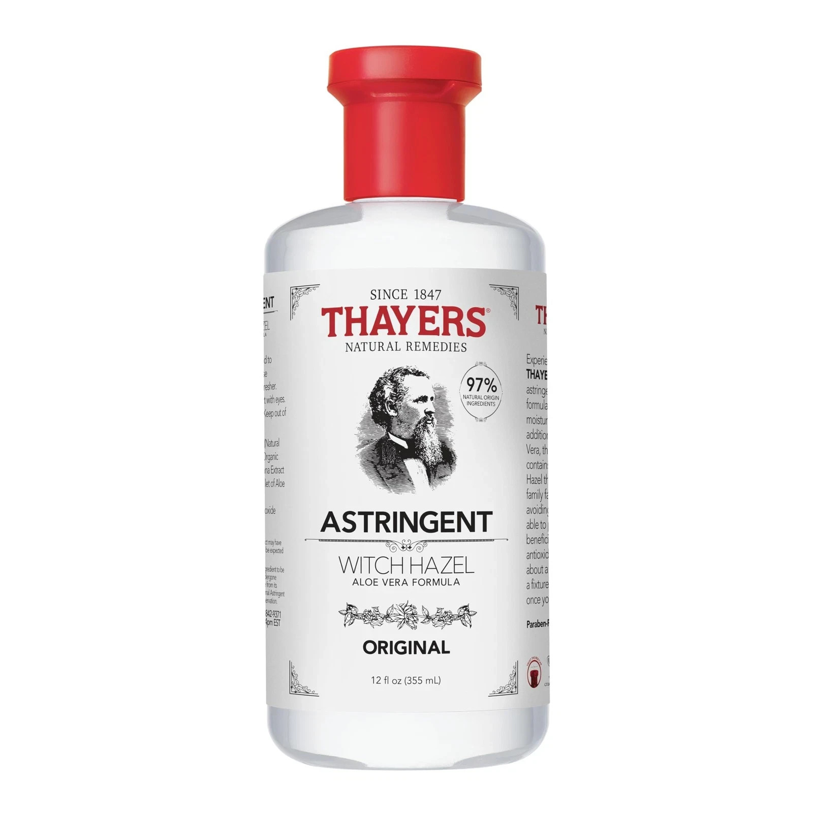 Witch Hazel Astringent Original 12 fl oz By Thayers, see description