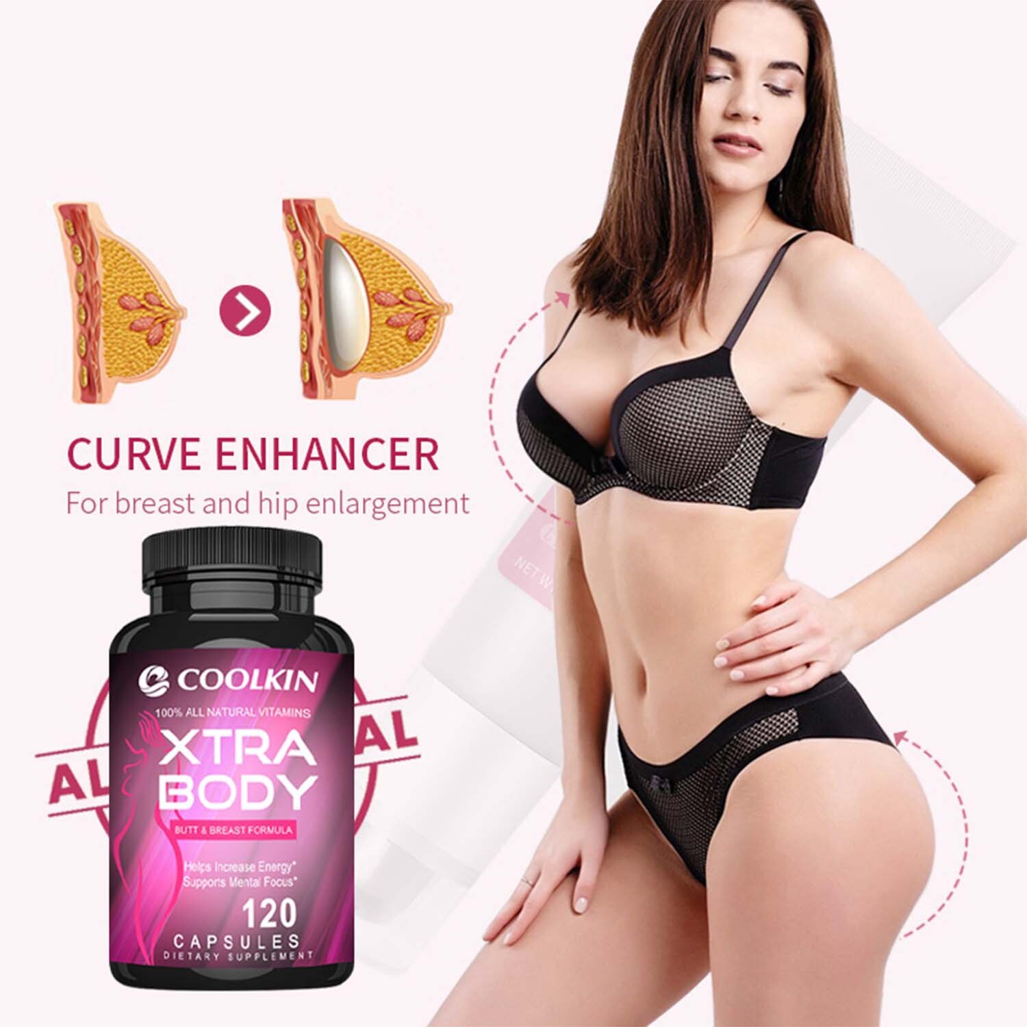 120pcs Xtra Body – Pueraria Mirifica – Butt Breast Enlargement, Estrogen Balance