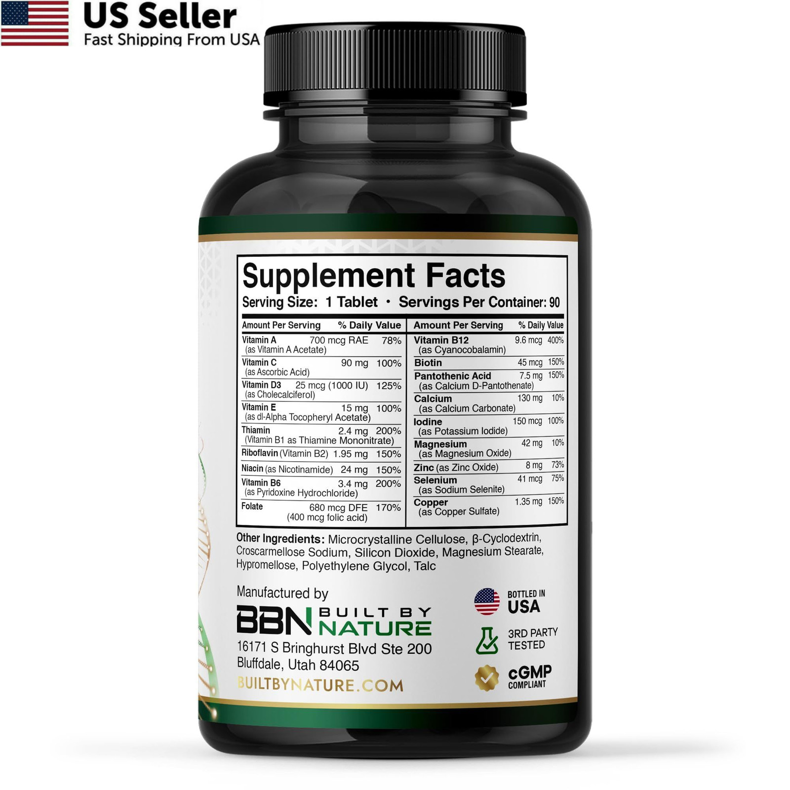 90 Tabs Built by Nature Women Multivitamin Energy Immunity Beauty Vitamins Miner