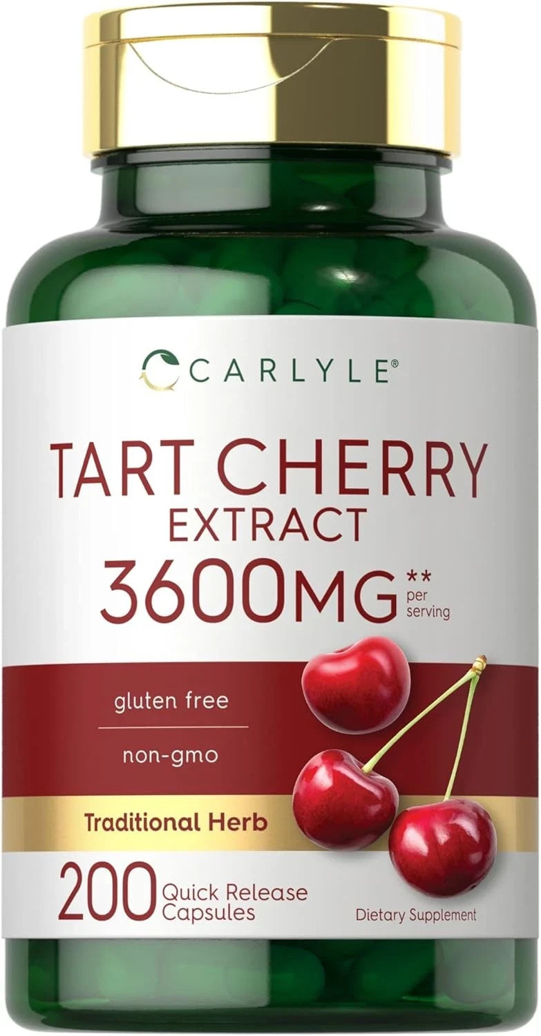 Tart Cherry Capsules 3600mg | 200 Pills | Max Potency Extract | Exp 02/2027