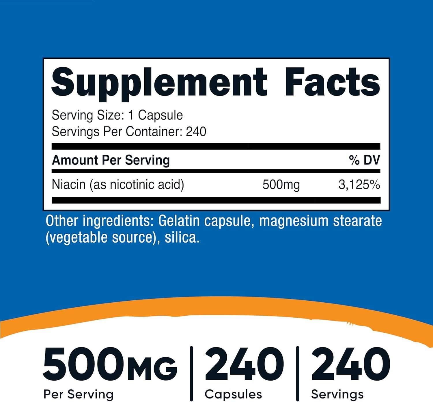 Nutricost Niacinamide (Vitamin B3) 500mg, 240 Capsules – Flush Free, Gluten Free