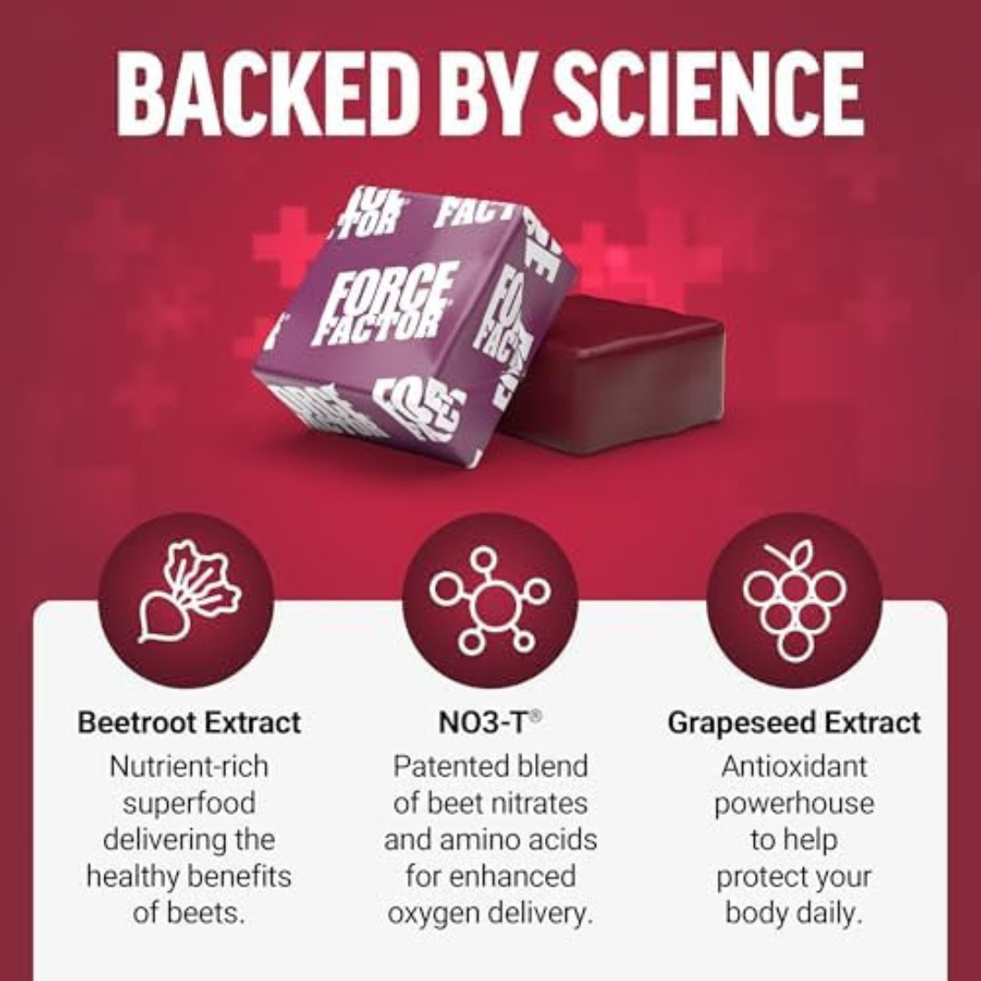 Force Factor Total Beets Blood Pressure Support, Beet Root Supplement Soft Chew