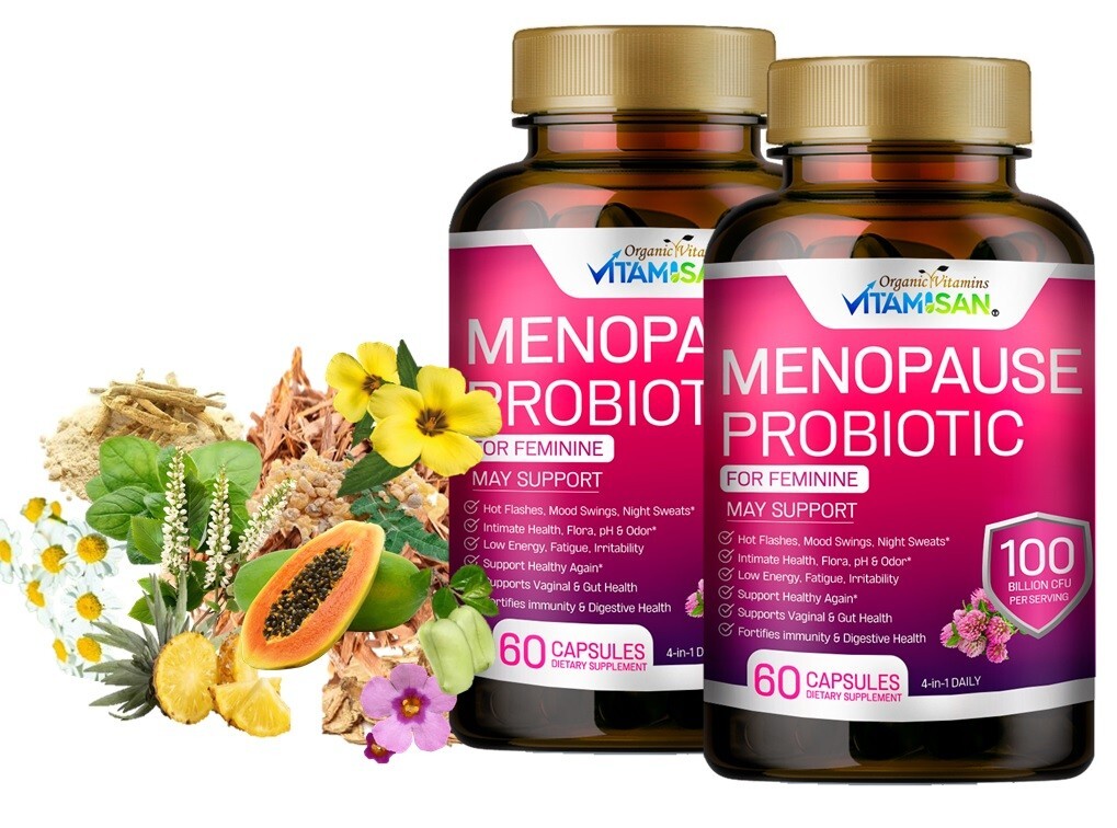 2 Menopause Relief Supplement Probiotics Balance Hot Flashes Support 100 billion