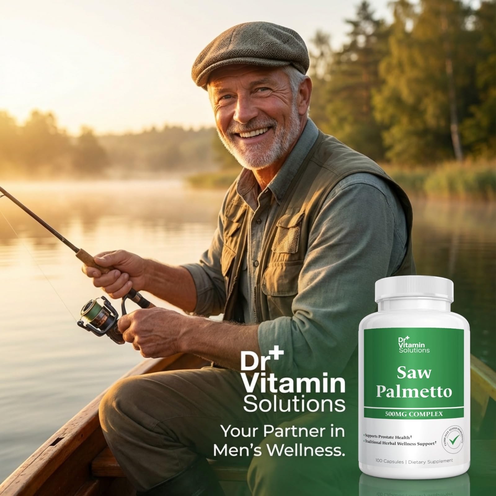 Saw Palmetto for Men 500mg Prostate Health, 45% Extract, DHT Blocker