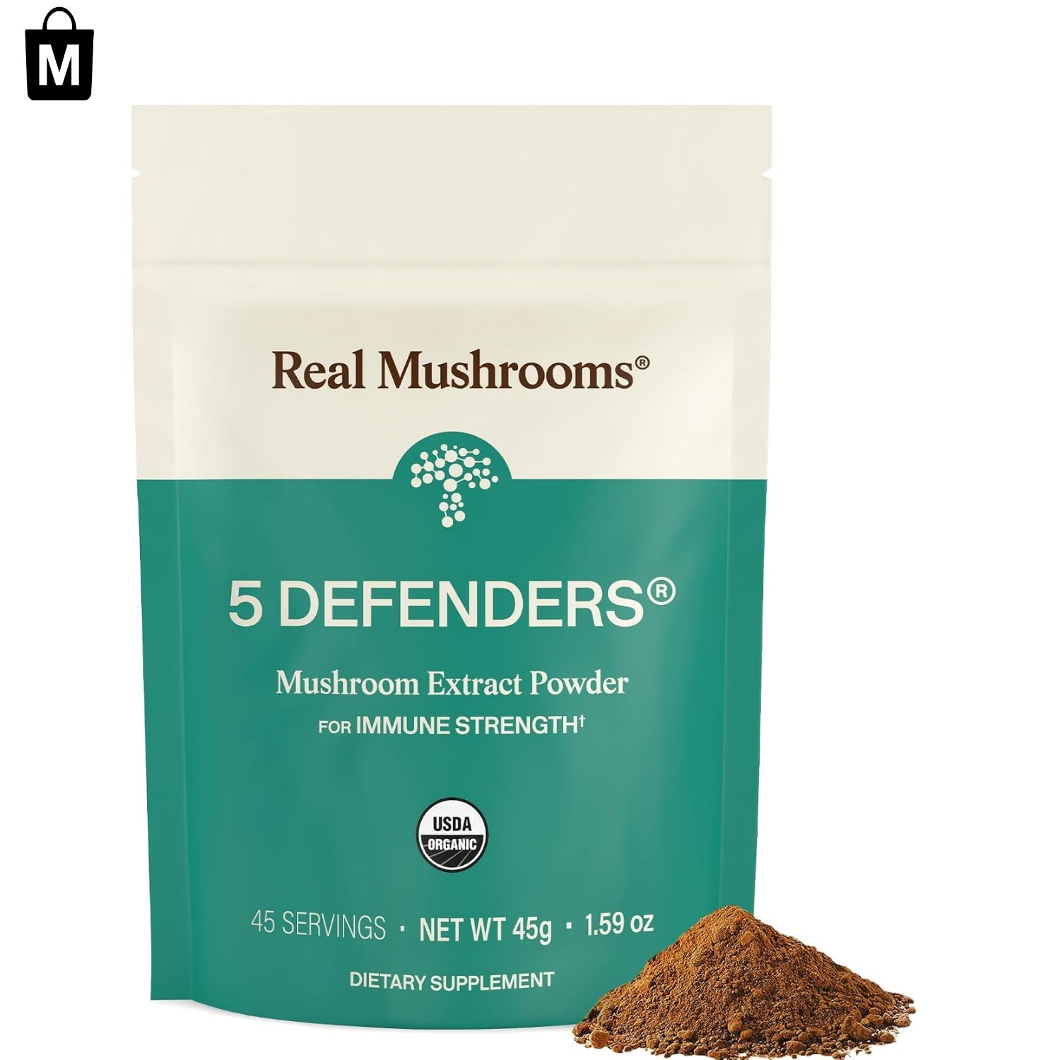 Functional Mushroom Extract – Gluten-Free Immune Support Powder, 1.58 Ounce