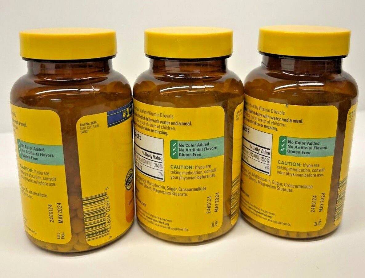 (3) Nature Made Vitamin D3 2000 IU Supports Immune Health – 220 Tablets 05/2024+