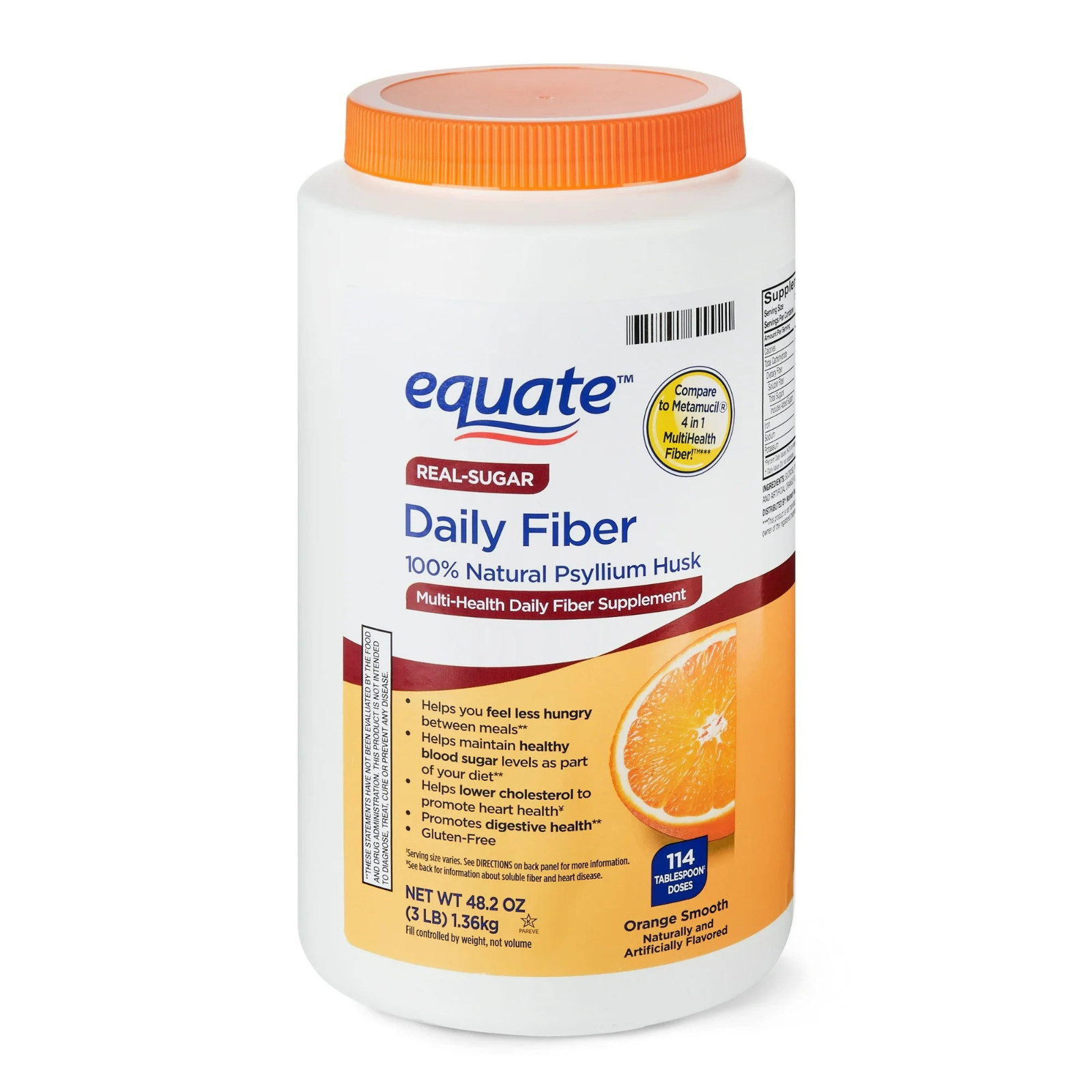Equate Daily Fiber Orange Smooth Fiber Powder, 48.2 oz. ( Fast Free Shipping )