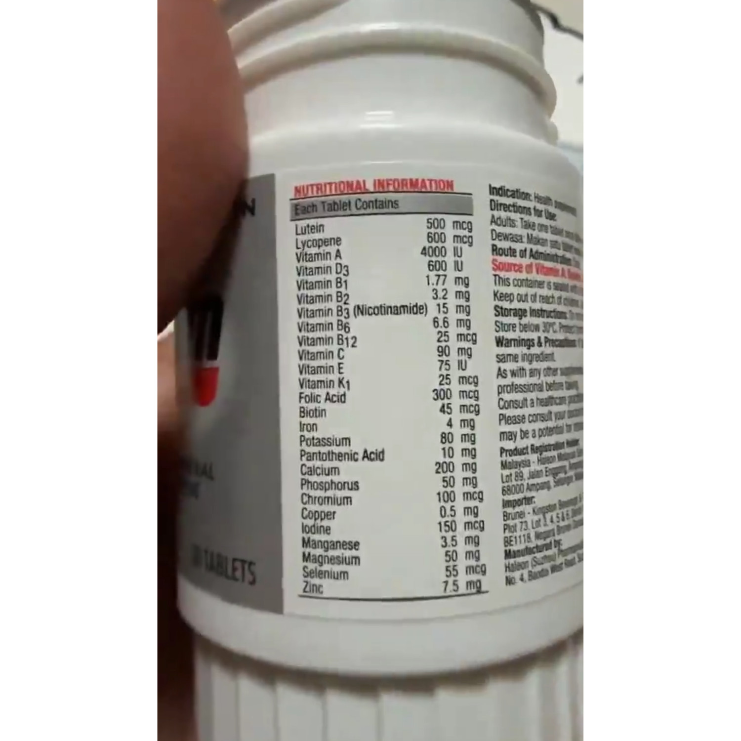 1 Box CENTRUM Silver Multivitamin-Multimineral Plus Lutein & Lycopene 30 Tablets