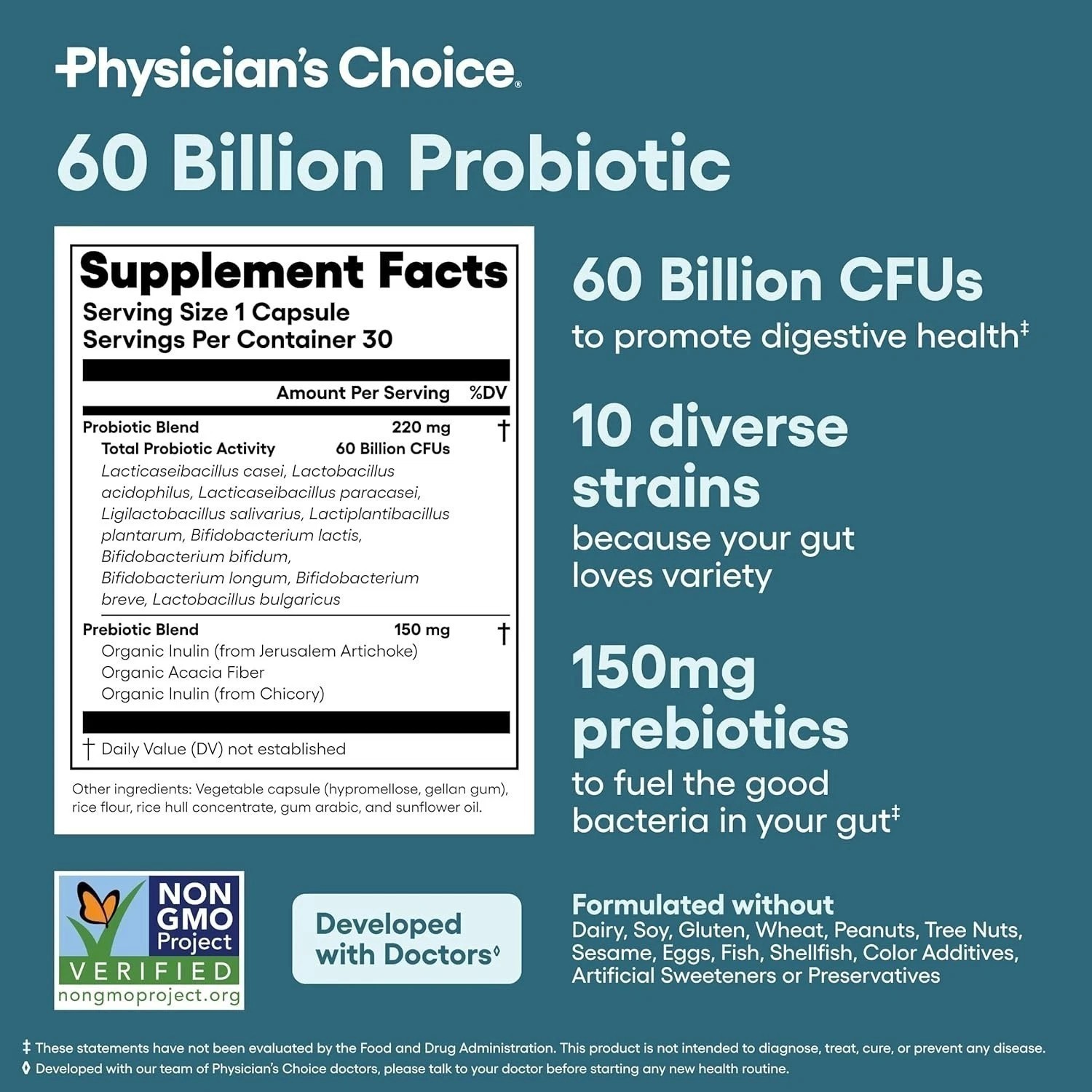 2 SETS–Physician’s Choice 60Billion Probiotic&Digestive Enzymes-DigestiveHealth