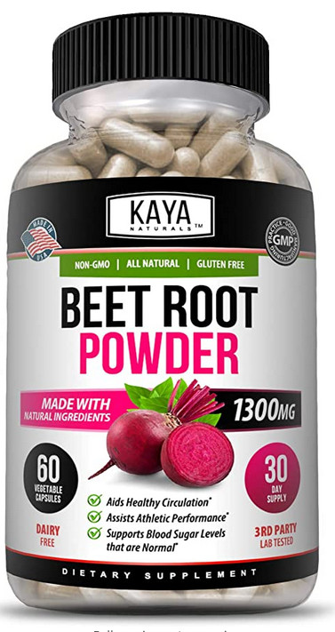 Organic Beet Root Powder 1300mg Capsules Nitric Oxide Booster Superfood Beetroot