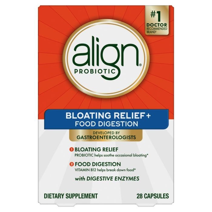 Align Probiotic Bloating Relief + Food Digestion, 28 Capsules – 28 ct