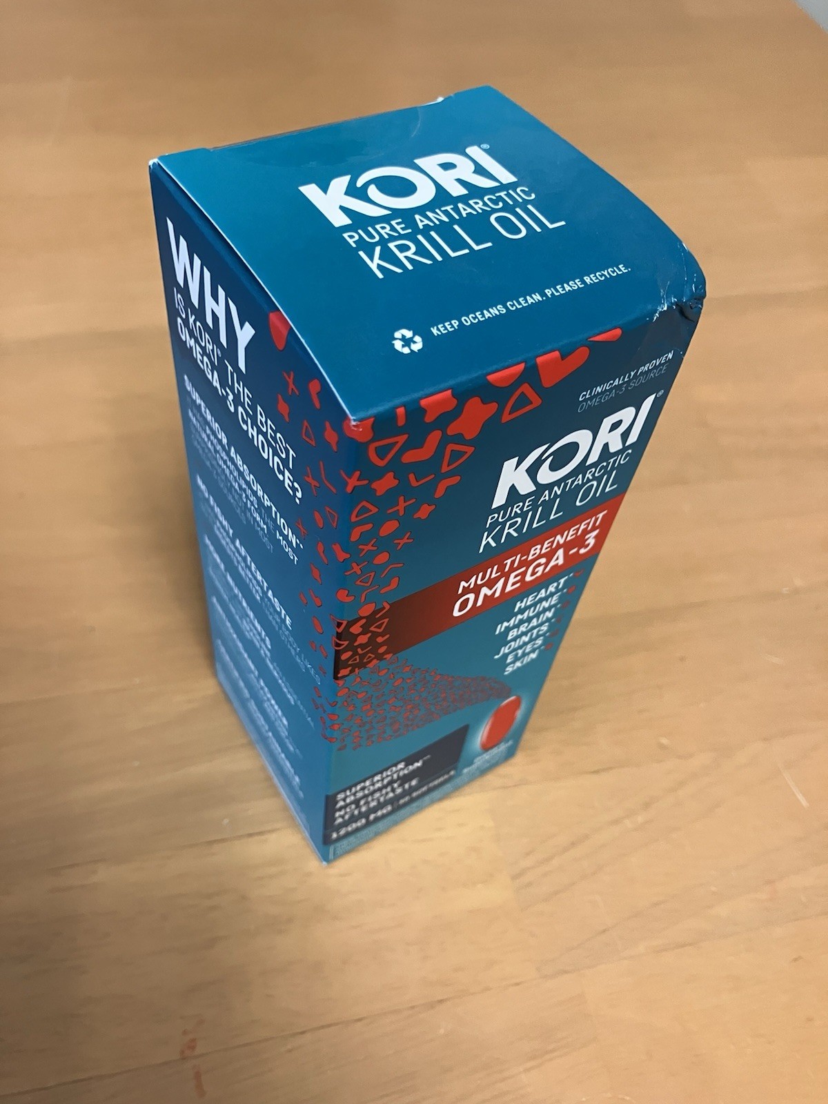 KORI pure Antarctic KRILL OIL 1200mg Omega-3 Multi Benefit 30 Ct. Exp. 04/2028