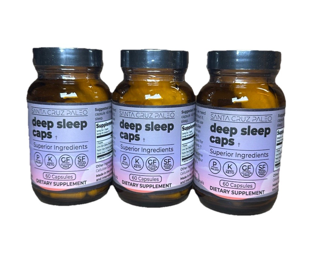 3 Bottles Santa Cruz Paleo Deep Sleep Caps – Sealed New – Exp 10/2026 60 Caps Ea