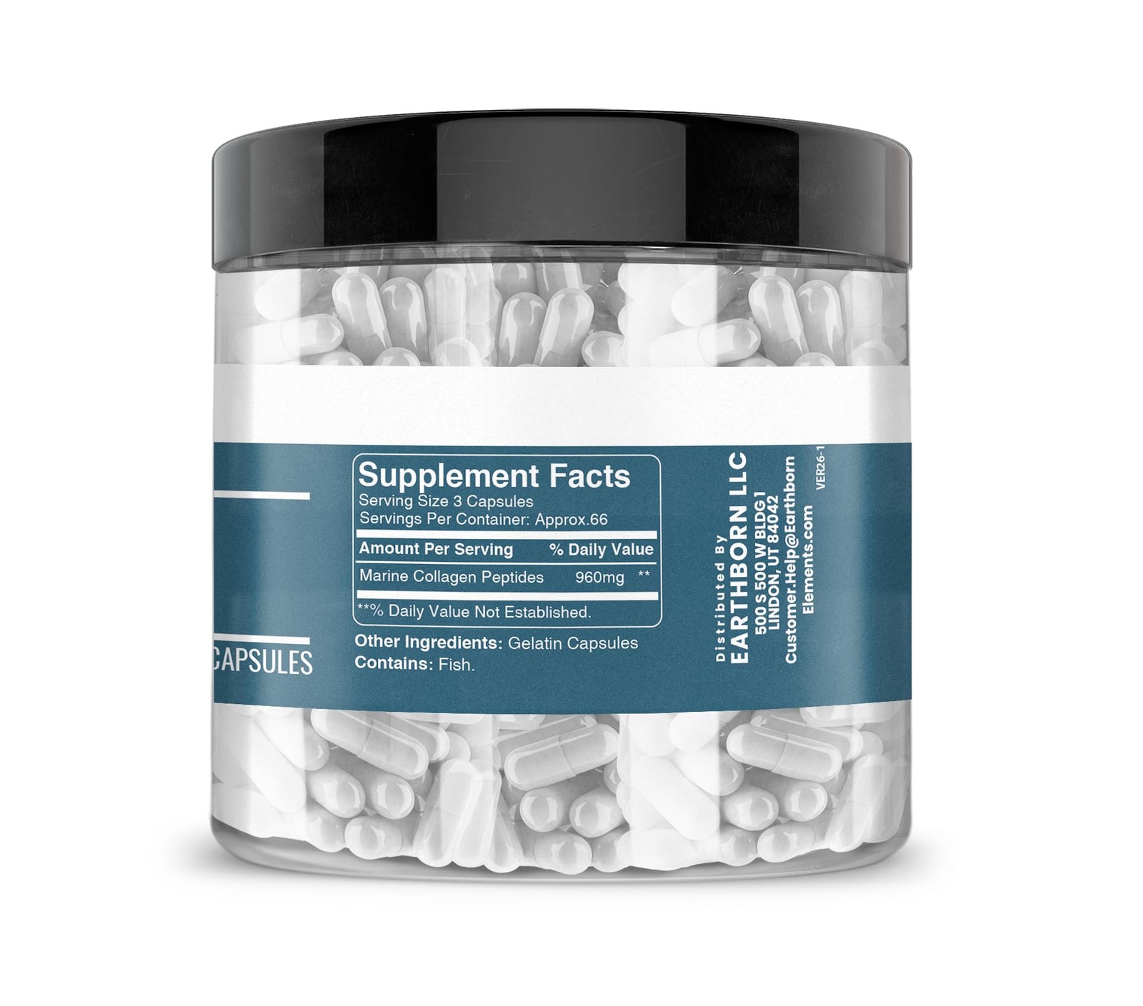 Earthborn Elements Collagen Peptides (200 Capsules) 1 Count (Pack of 200)