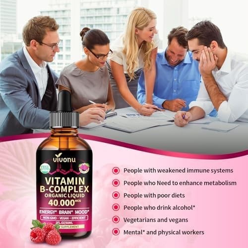Vitamin B Complex Liquid Drops, Methylated Vitamin B12 , B1, B6, B3, B5,