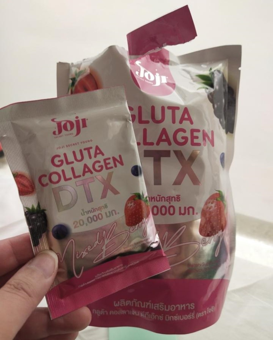 JOJI Gluta Collagen 200000mg Supplements DTX Mixed Berry Bright Skin Loss belly