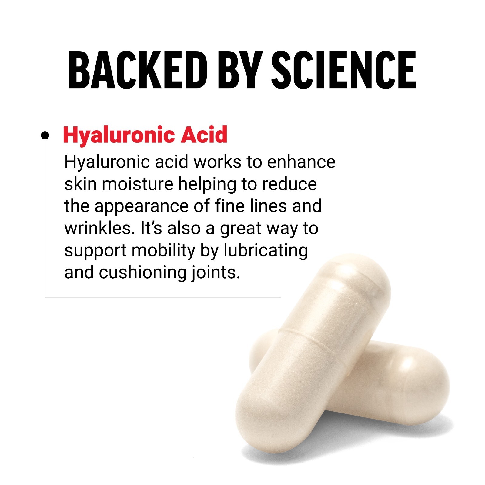 Force Factor Hyaluronic Acid Supplements for Joint Health & Skin Hydration 200mg