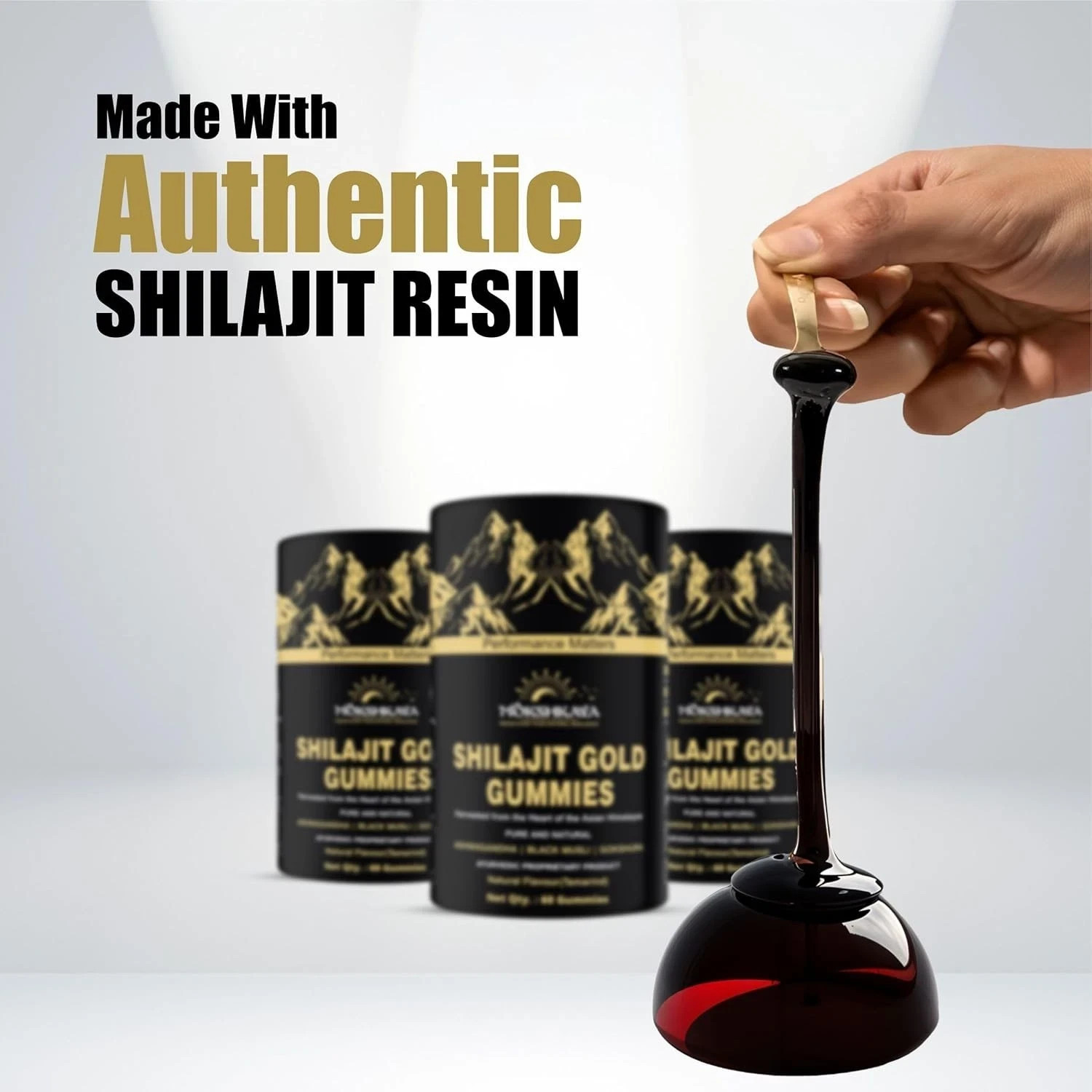 Premium Shilajit Gummies for Energy & Focus Himalayan Gold Grade 60 Pack.
