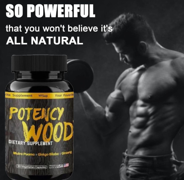 power WOOD Ginseng Ashwagandha Gingko Tribulus, Herbal Supplements 60Capsules