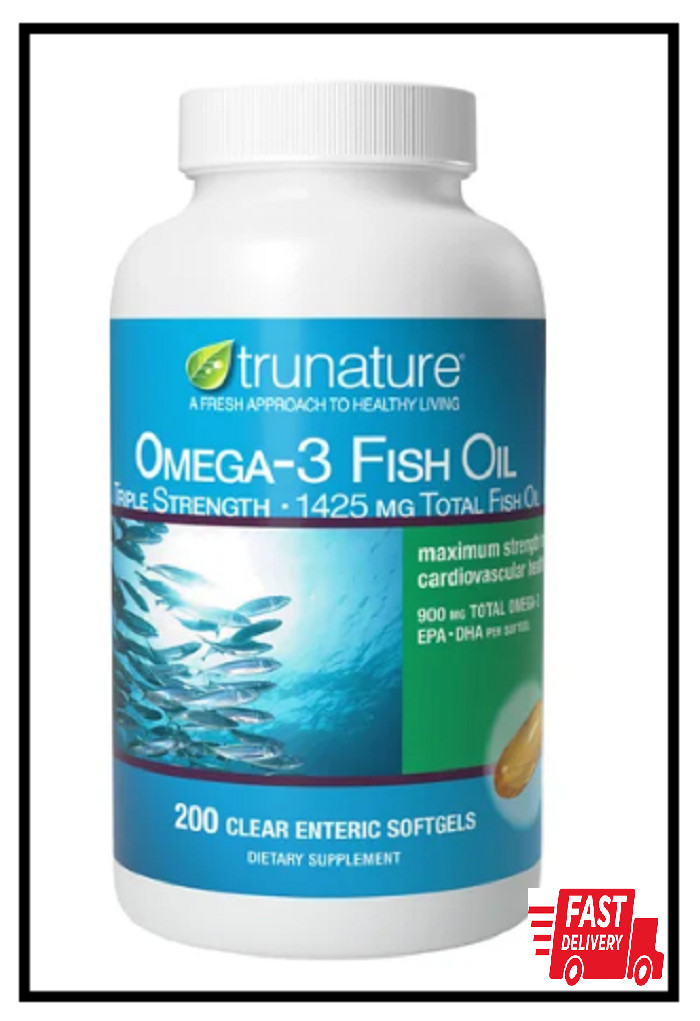 Trunature Triple Strength Omega-3 900 Mg., 200 Softgels – Clear Enteric Softgels