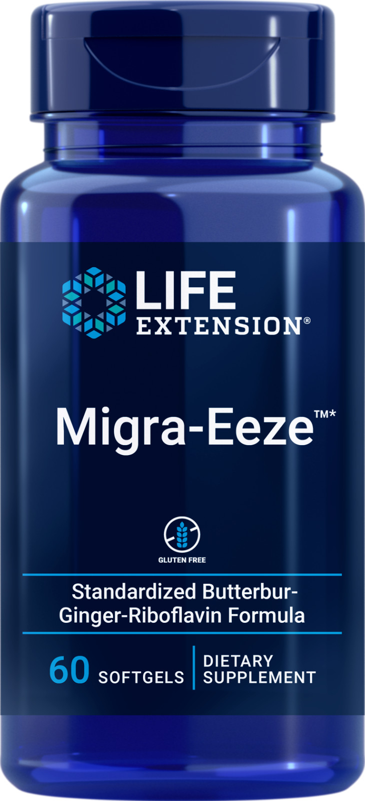 5 PACK Life Extension Migra Eeze Butterbur Ginger Riboflavin Formula 60 Softgels