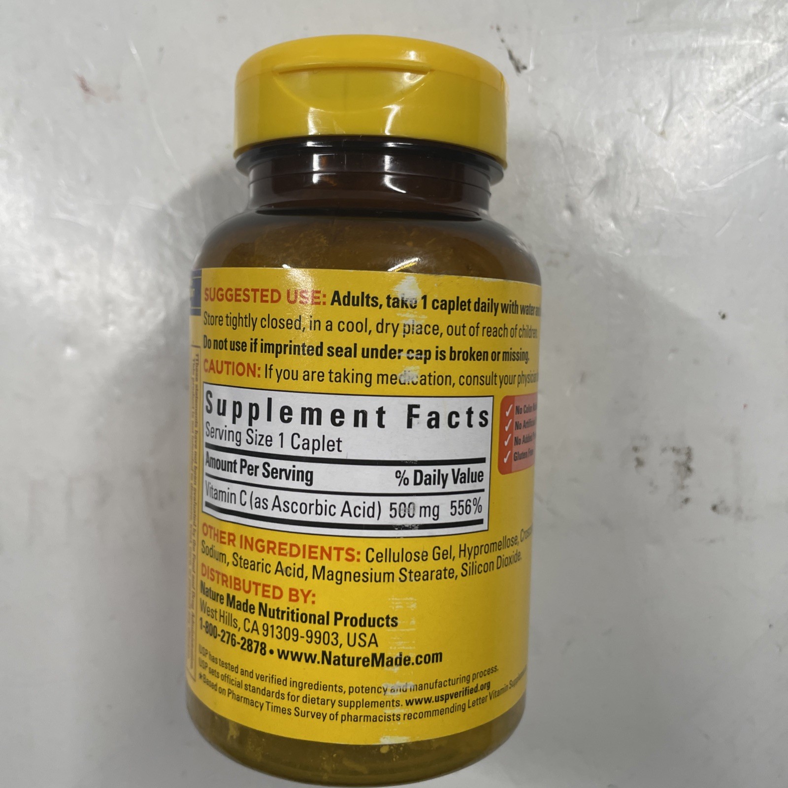 Nature Made Vitamin C 500mg 250 Caplets Exp 02/2027 New Sealed