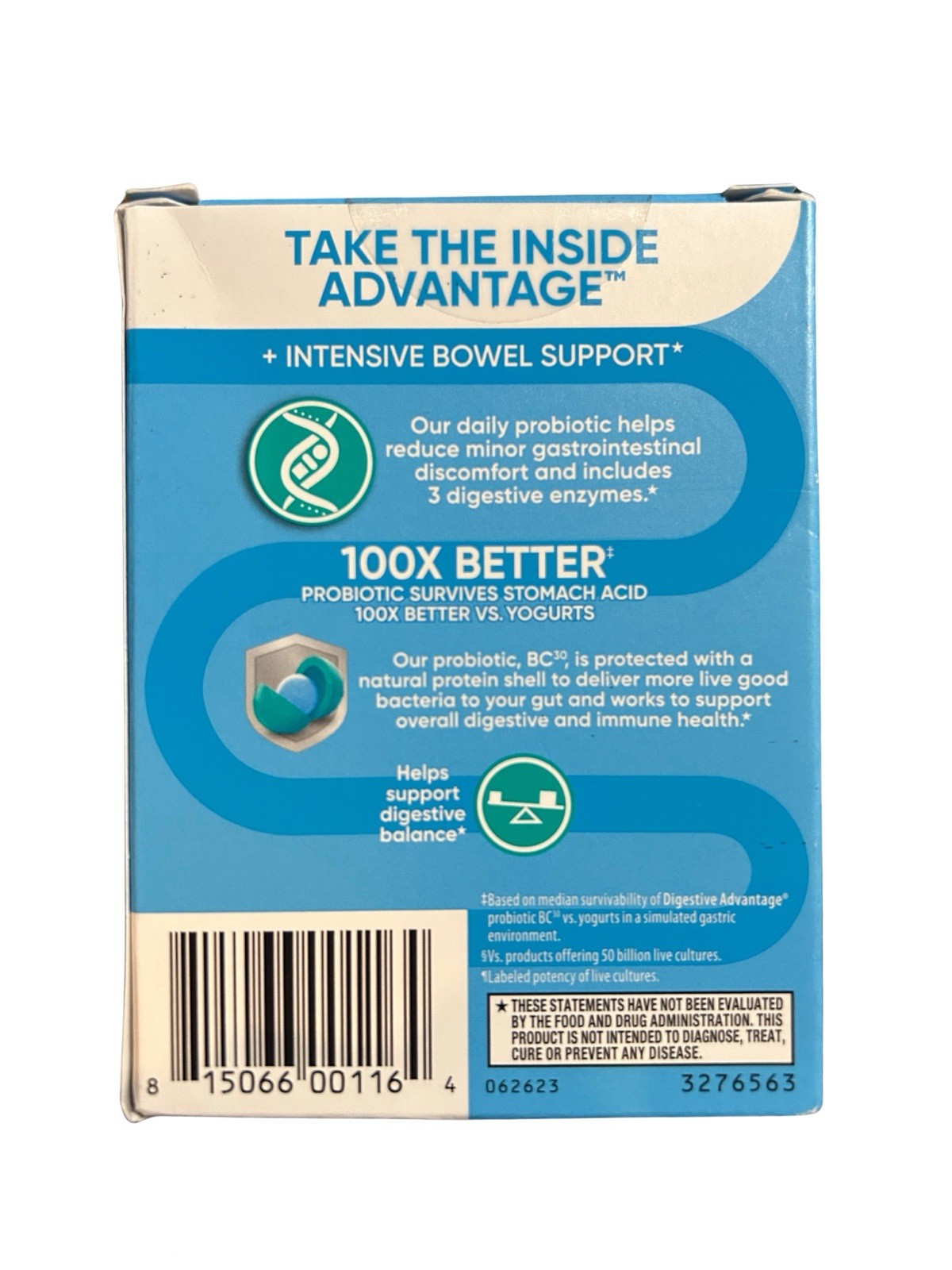 Digestive Advantage Daily Probiotics Plus Intensive Bow Exp 10/2026