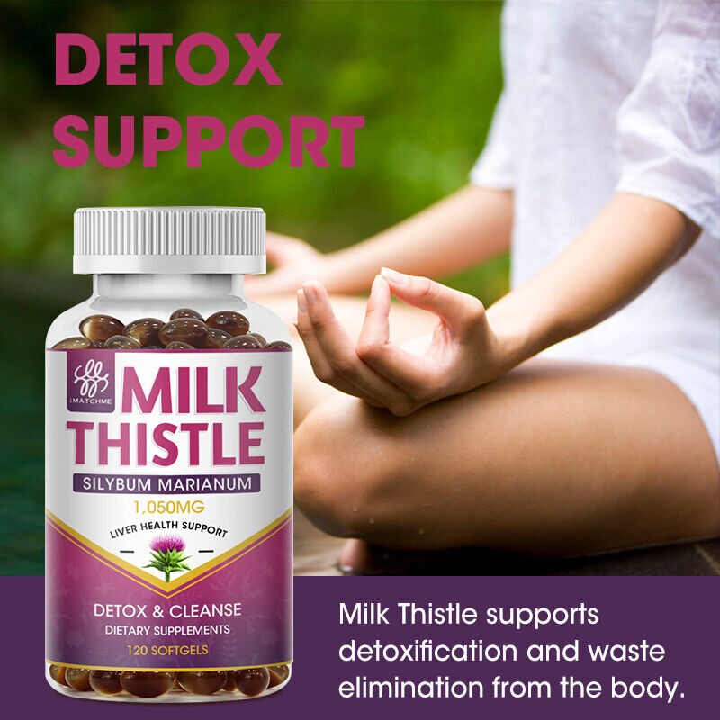 Milk Thistle (Silymarin) Extract 1050 mg liver cleanser liver detox cardio vegan