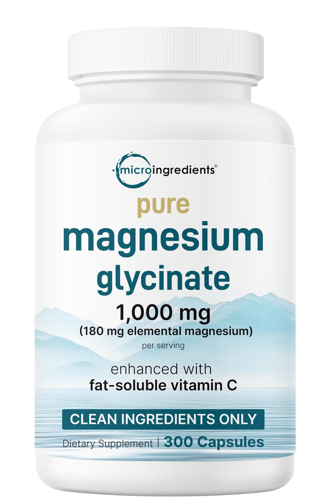 Pure Magnesium Glycinate 1,000mg, 300 Capsules | 100% 300 Count (Pack of 1)