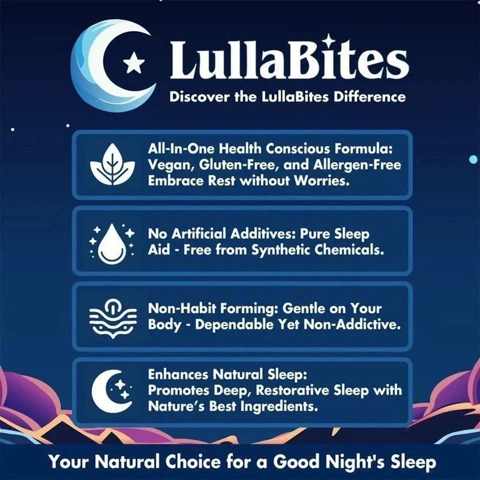 1/2/3PCS NEW LullaBites Natural Sleep Gummies Strawberry Stars Flavor 60 Gummies