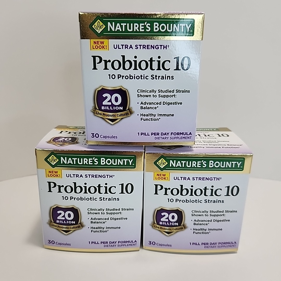3 Boxes Nature’s Bounty Ultra Strength Probiotic 10 Exp: 01/26 New 30 Capsules