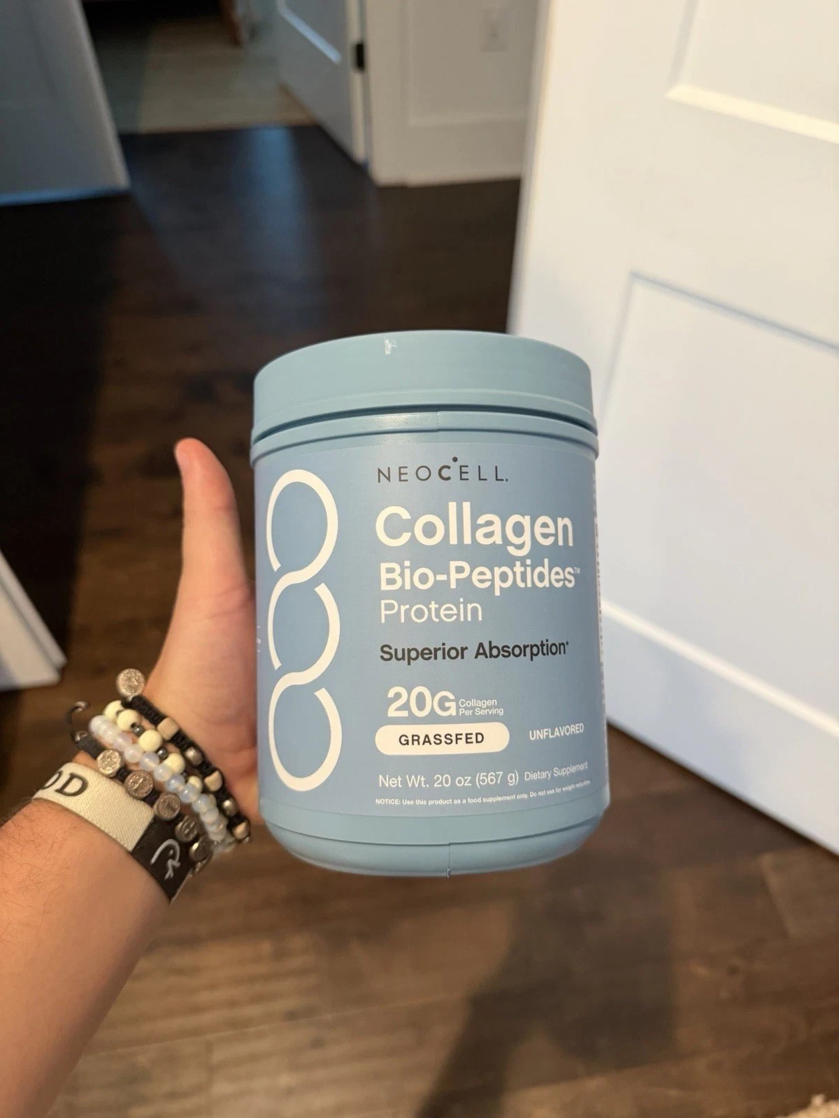 2 BOTTLES–NEW NeoCell Collagen Bio-Peptides Protein Supplement Grass Fed,-20Oz