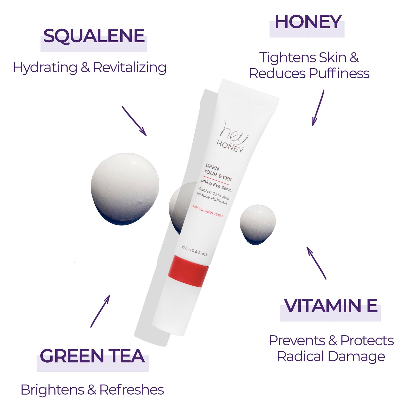 Hey Honey Open Your Eyes Lifting Eye Serum | Under 0.51 Fl Oz (Pack of 1)