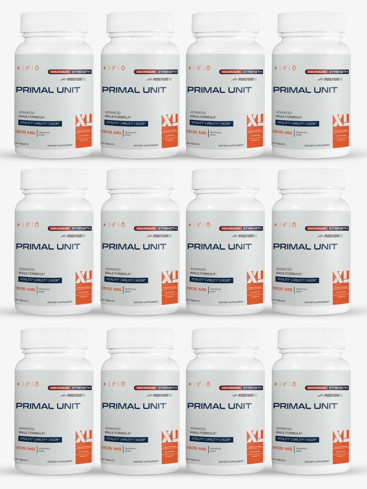 PRIMAL UNIT XL Pills For Men 1305mg – 12 Bottles 720 Capsules